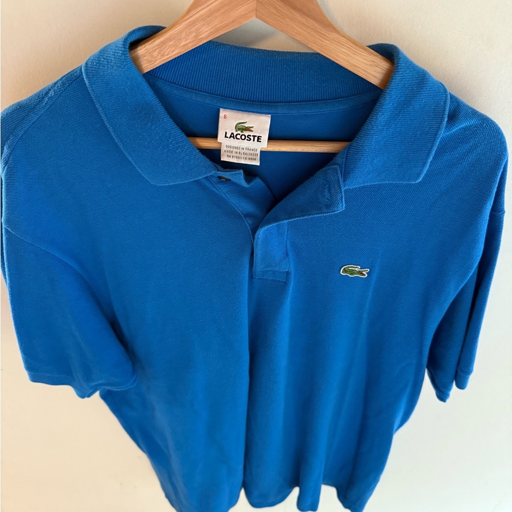 Lacoste Men Polo in Bright Blue Size 6 (Large)